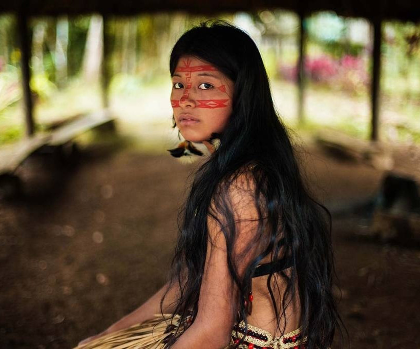Kichwa woman in Amazonian rainforest