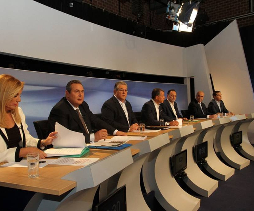 Ντιμπέιτ: Τα χαμόγελα των πολιτικών αρχηγών πριν την τηλεοπτική «μάχη» (photos)