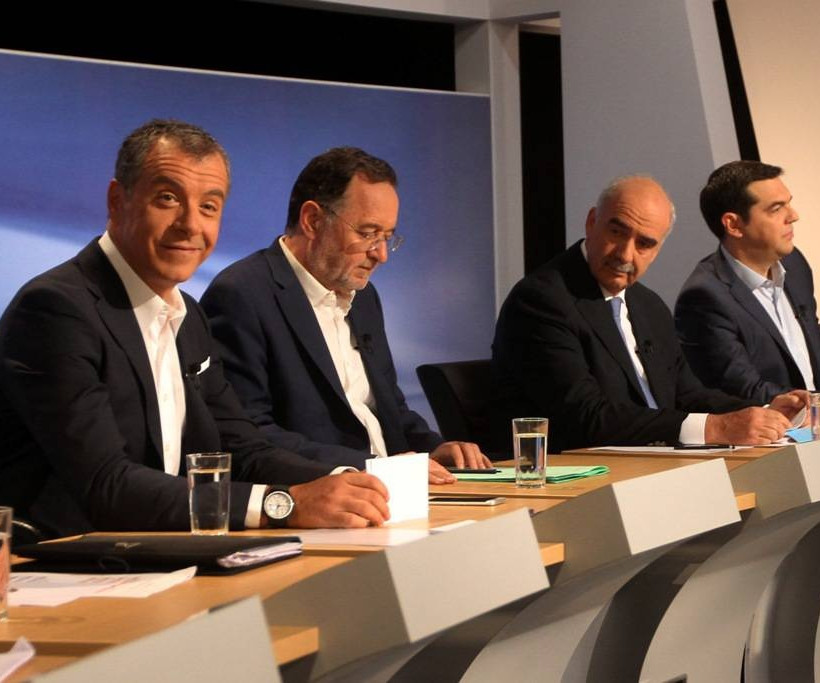 Ντιμπέιτ: Τα χαμόγελα των πολιτικών αρχηγών πριν την τηλεοπτική «μάχη» (photos)