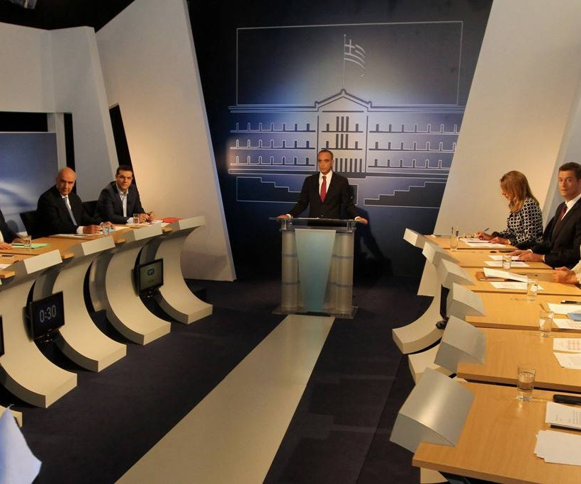 Ντιμπέιτ: Τα χαμόγελα των πολιτικών αρχηγών πριν την τηλεοπτική «μάχη» (photos)