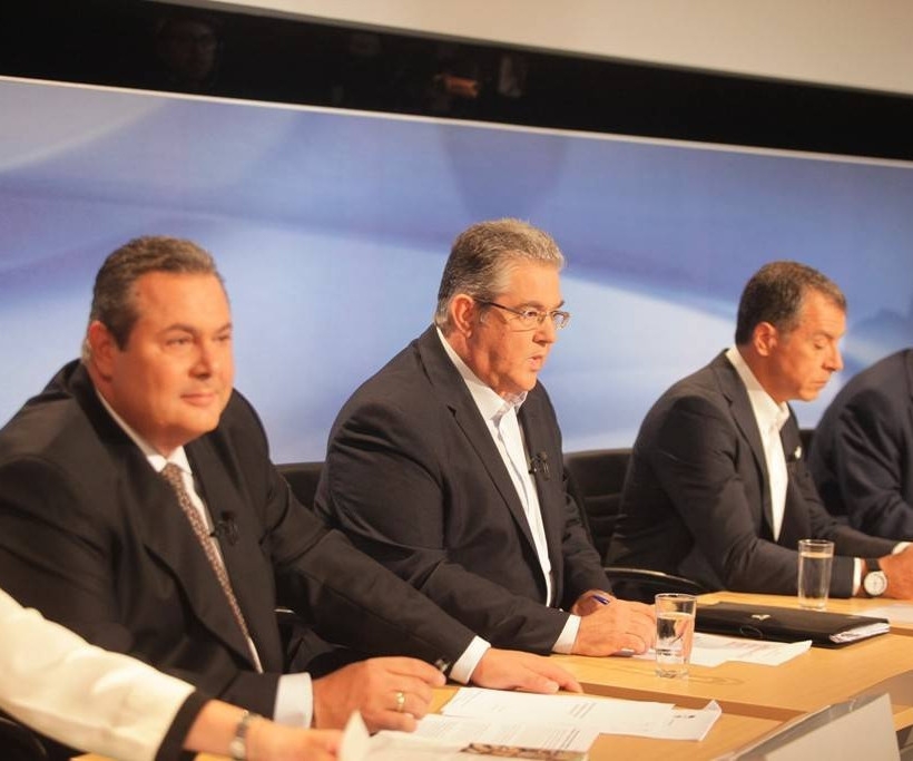 Ντιμπέιτ: Τα χαμόγελα των πολιτικών αρχηγών πριν την τηλεοπτική «μάχη» (photos)