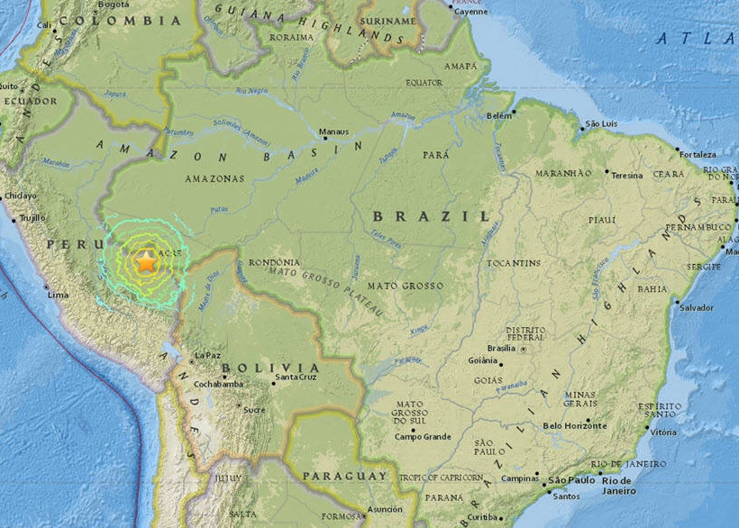 Ισχυρός σεισμός 7,5 Ρίχτερ στα σύνορα Βραζιλίας - Περού