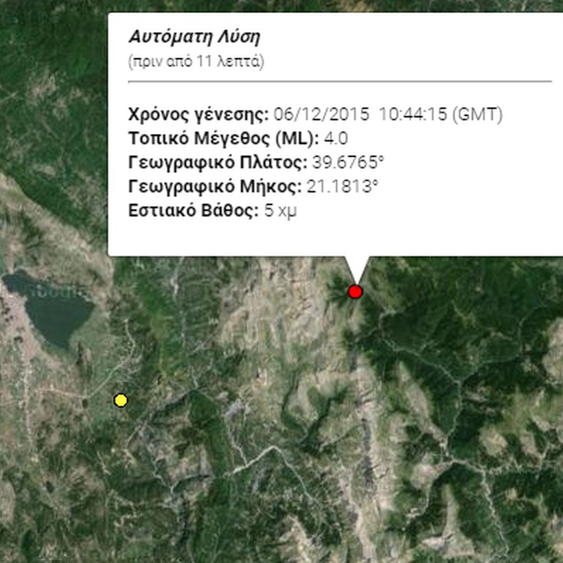 Έκτακτο - Σεισμός στα Ιωάννινα 