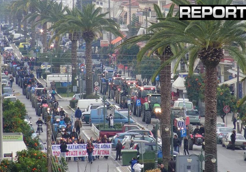 Απεργία: «Βούλιαξε» η Σπάρτη - 500 τρακτέρ και χιλιάδες πολίτες στους δρόμους (pics+video)