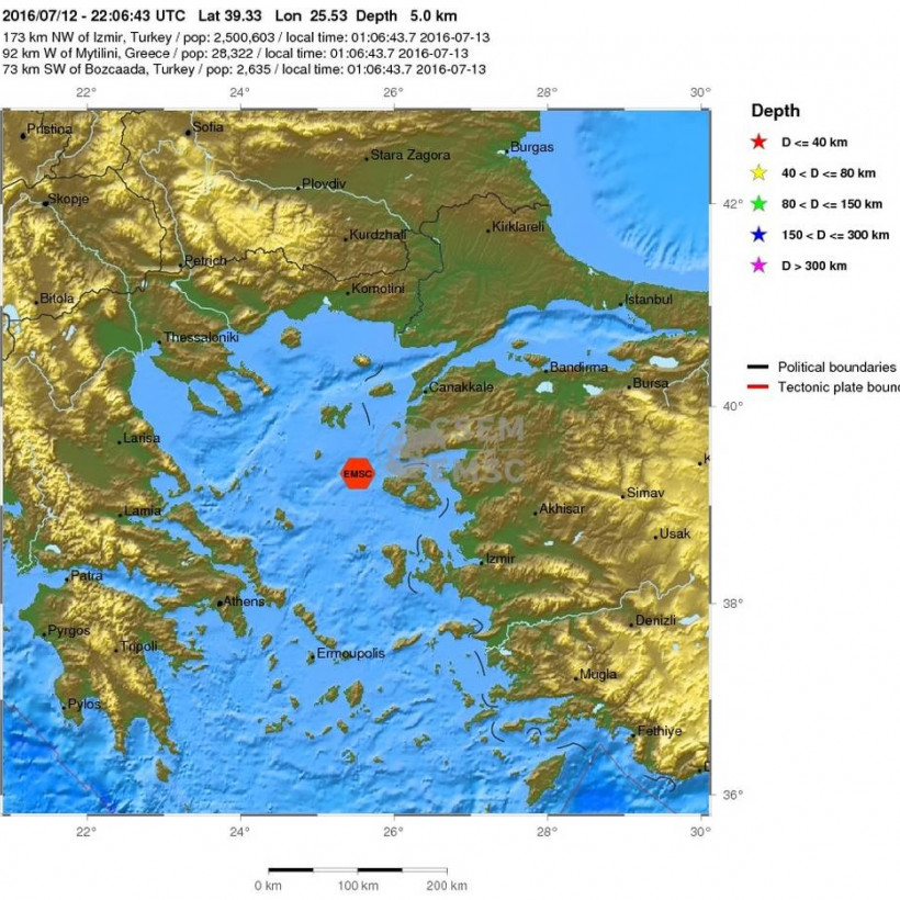 Σεισμός ανοιχτά της Μυτιλήνης