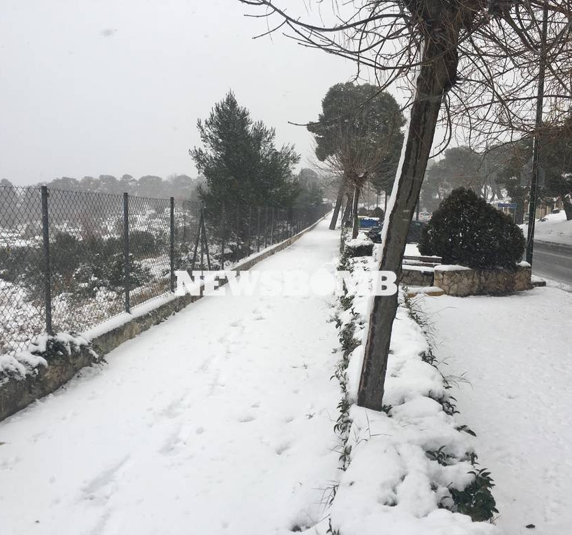 Καιρός Live – Χιονιάς σαρώνει την Αθήνα – Το «έστρωσε» και στα νότια προάστια