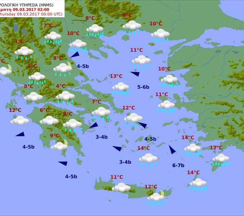Καιρός σήμερα: H «Γαλάτεια» σαρώνει τη χώρα - Δείτε που θα είναι έντονα τα φαινόμενα (pics)