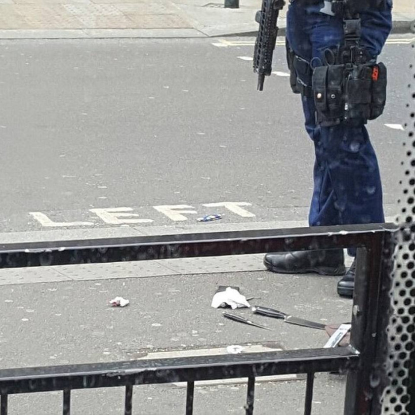 Man carrying bag of knives near UK Parliament arrested under Terrorism Act (pics)