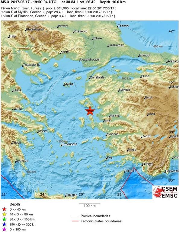 Σεισμός στη Μυτιλήνη (ΧΑΡΤΕΣ)