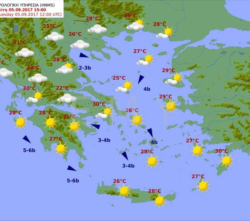 Καιρός τώρα: «Τροπική» η Τρίτη - Δείτε πού θα σημειωθούν βροχές (pics)