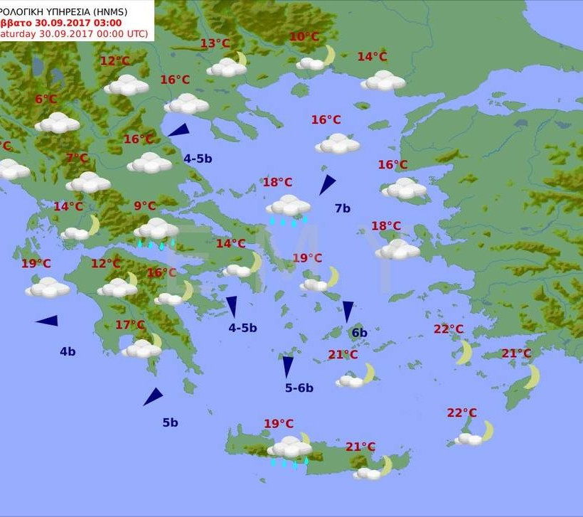 Καιρός τώρα: Παρασκευή με βροχές, πτώση της θερμοκρασίας και πολλά μποφόρ (pics)