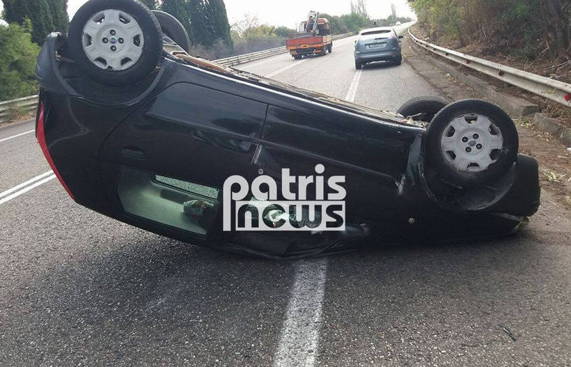 Δύο τραυματίες σε τροχαίο στον Πύργο – Τούμπαρε το αυτοκίνητο (pics)