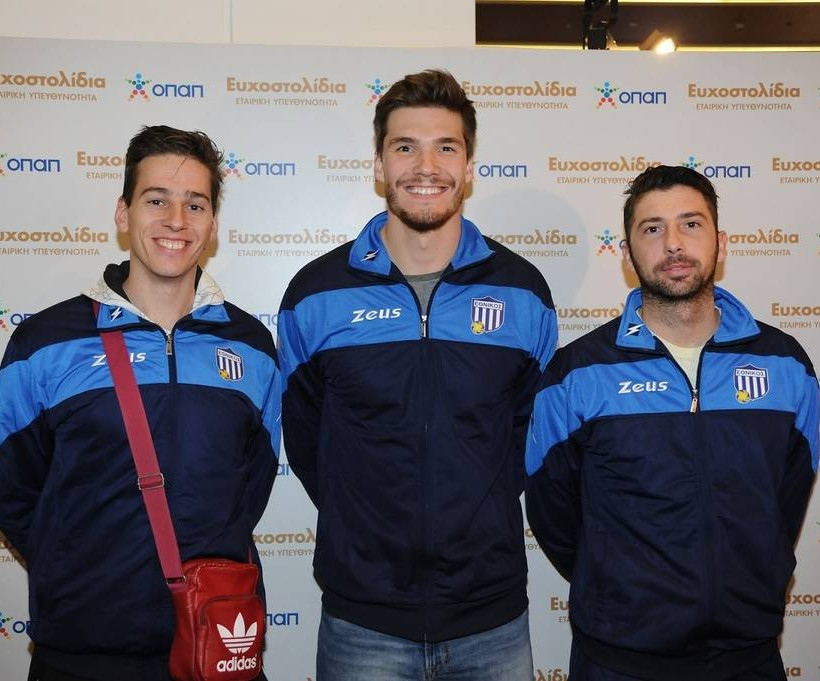 Ευθύμιος Αδαμόπουλος, Matthew Seifert & Νικόλαος Δεληπρίμης που εκπροσώπησαν την ομάδα βόλεϊ του Εθνικού