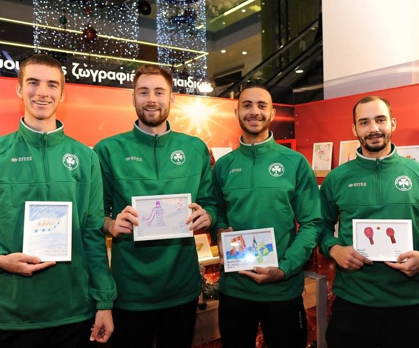 Κόνραντ Γκούζντα, Wellington Bolzani Silva, Drake Silbernagel &Eric Ensing που εκπροσώπησαν την ομάδα βόλεϊ του Παναθηναϊκού