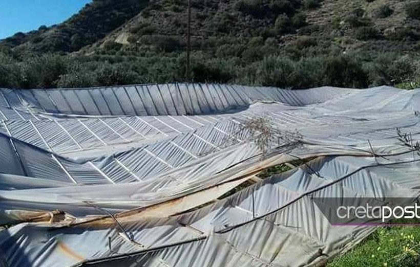 Ιεράπετρα: Τεράστιες καταστροφές λόγω των ανέμων (pics)