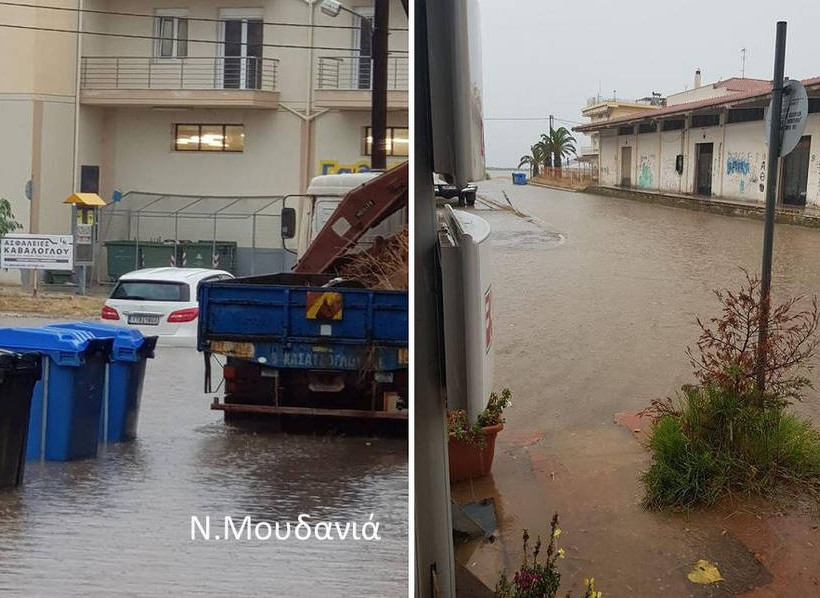 Καιρός ΤΩΡΑ: Πλημμύρες και ισχυροί άνεμοι «χτυπούν» τη Χαλκιδική 