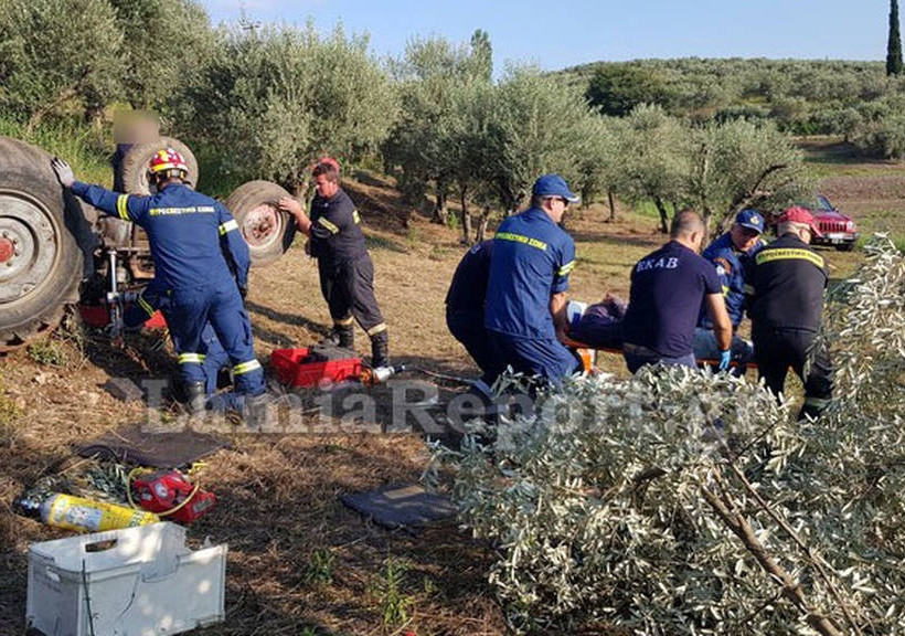 Λαμία: Αγρότης καταπλακώθηκε από το τρακτέρ του (vid)