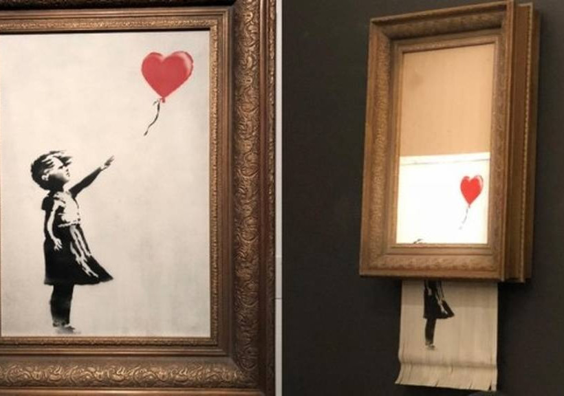 Σκηνές σοκ στον οίκο Sotheby's: Κομματιάστηκε «Το Κορίτσι με το Μπαλόνι» του Μπάνκσι - Δείτε βίντεο