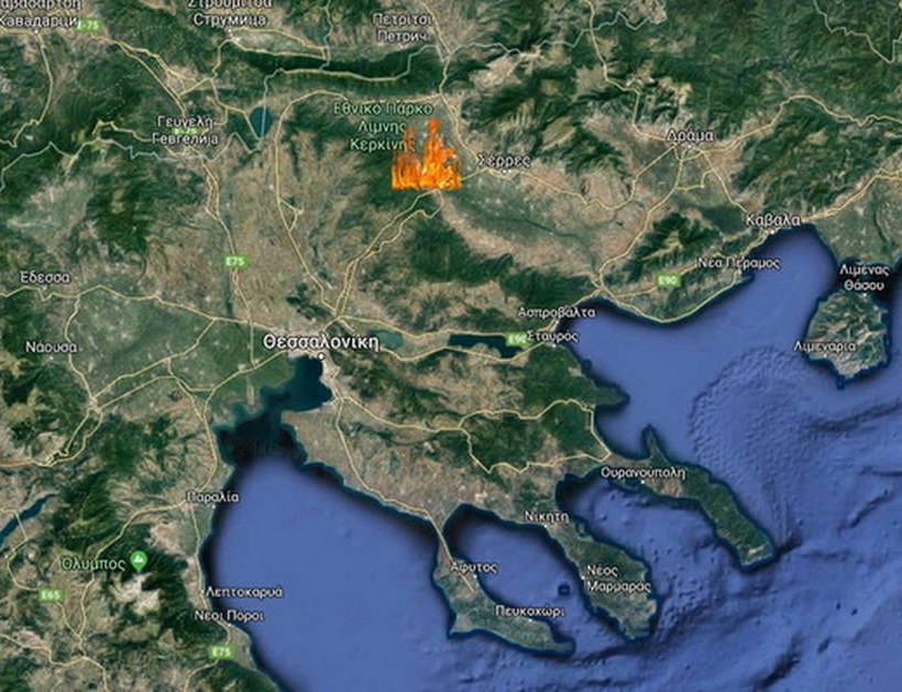 Φωτιά ΤΩΡΑ στη Βαμβακιά Σερρών