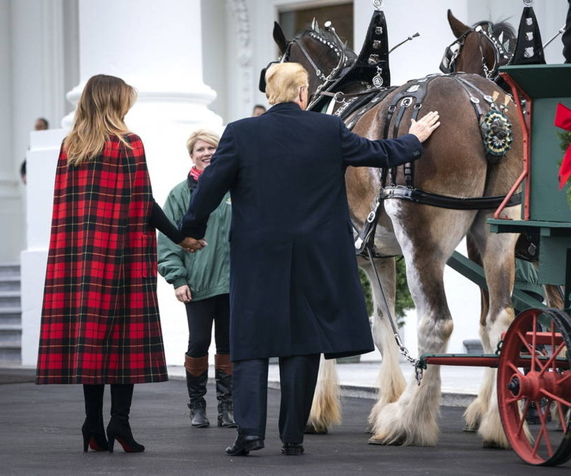 Τα Χριστούγεννα «έφτασαν» στο Λευκό Οίκο: Τραμπ και Μελάνια υποδέχθηκαν το δέντρο (pics)