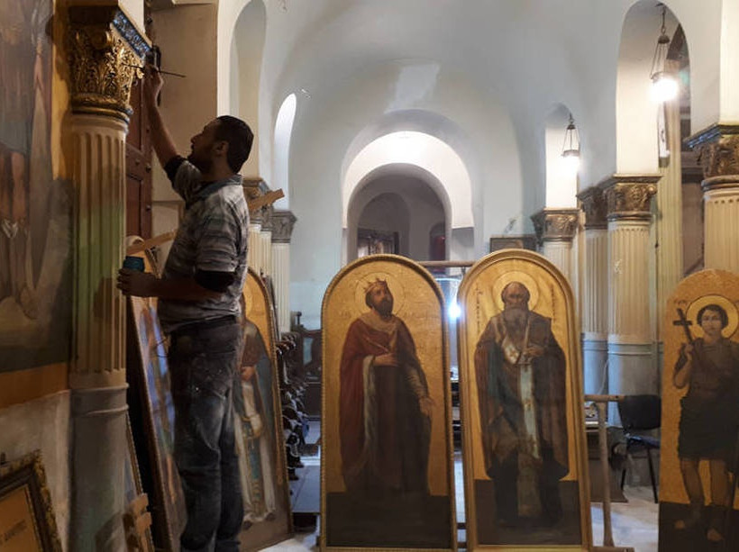 Στα άδυτα του εμβληματικού ναού των Ελλήνων του Καΐρου που «αναγεννιέται» (pics)