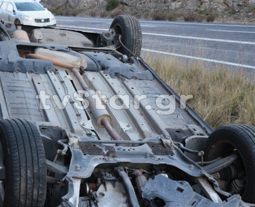 Φθιώτιδα: Ι.Χ. τούμπαρε - Άγιο είχε ο οδηγός (pics)