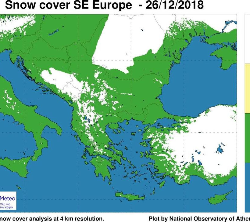 Καιρός: Έτσι κατέγραψε τη χιονοκάλυψη της 26ης Δεκεμβρίου ο δορυφόρος (pic)