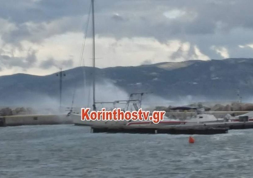 Καιρός: Η θάλασσα βγήκε στη στεριά στην Κόρινθο (pics)
