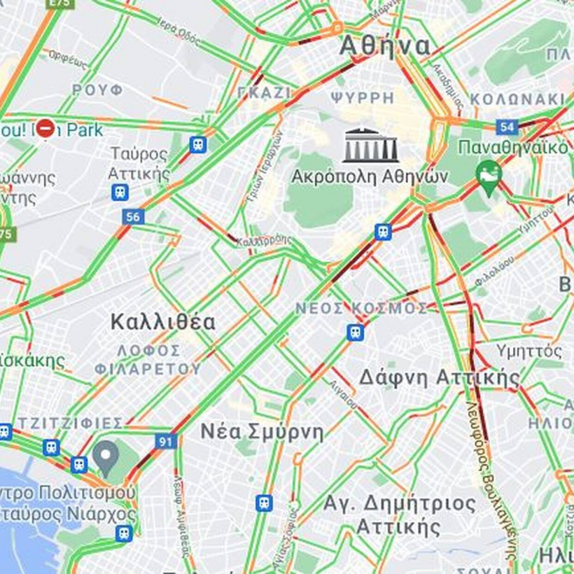 Καλύτερη η κατάσταση στους δρόμους γύρω από το κέντρο της Αθήνας