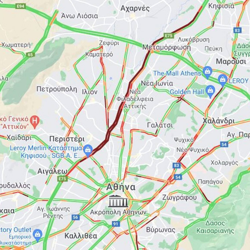 Αδιανόητη κίνηση στον Κηφισό το πρωί της Δευτέρας