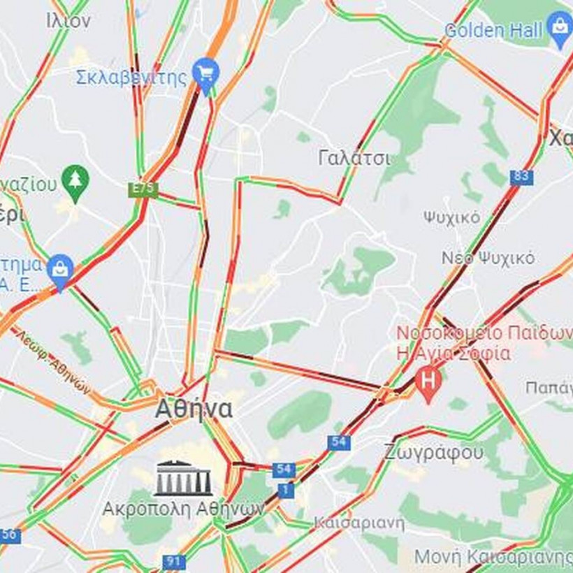 Κυκλοφοριακά προβλήματα στους δρόμους της Αθήνας