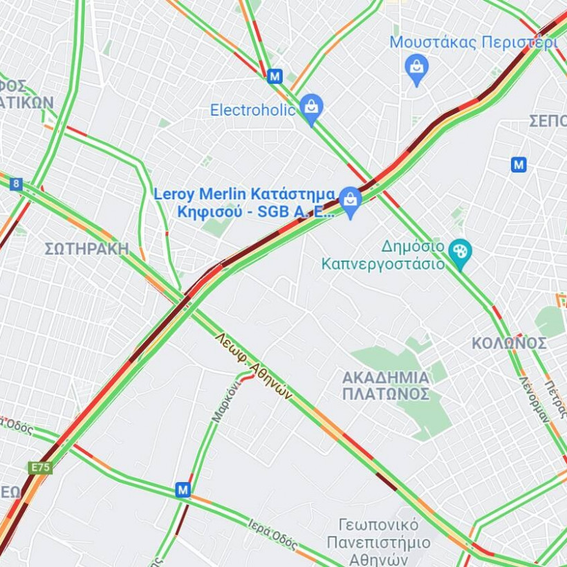 «Κόκκινο» το ρεύμα καθόδου του Κηφισού