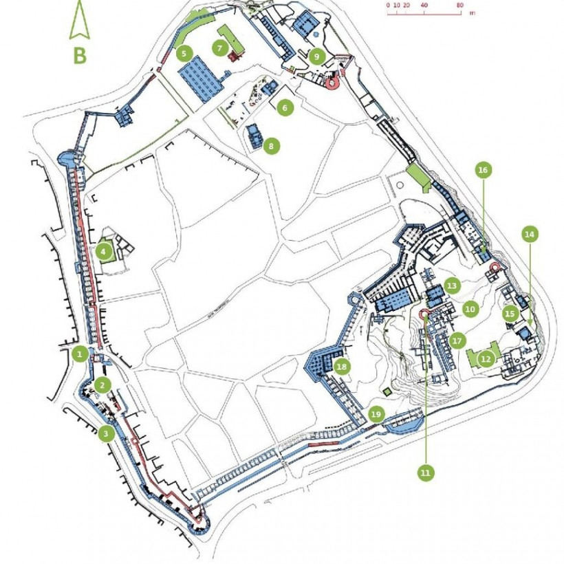 Διαγραμματική απεικόνιση μνημείων Κάστρου Ιωαννίνων