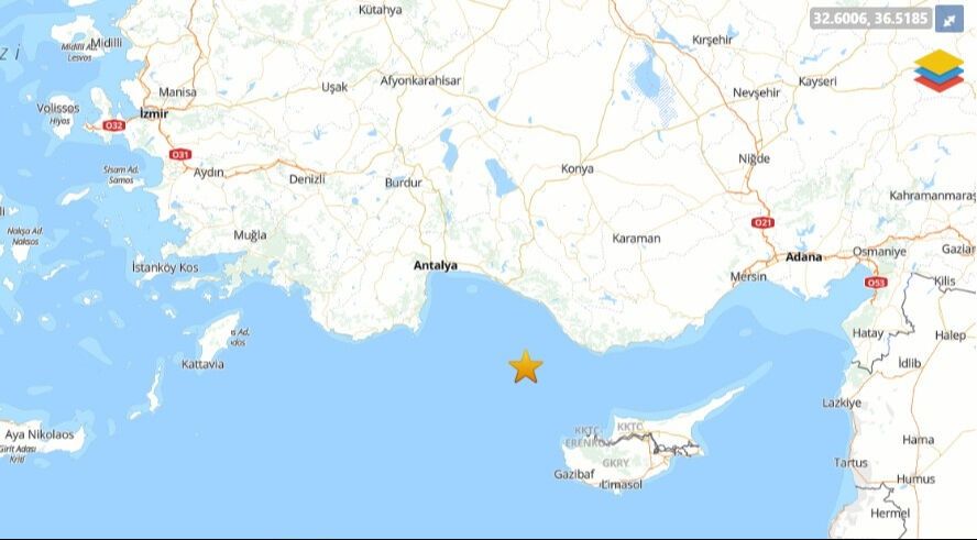 Antalya'da deprem! AFAD ilk verileri duyurdu - 1. Resim