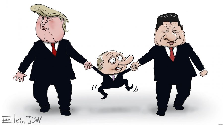 Σκίτσο της DW με Τραμπ, Πούτιν και Σι