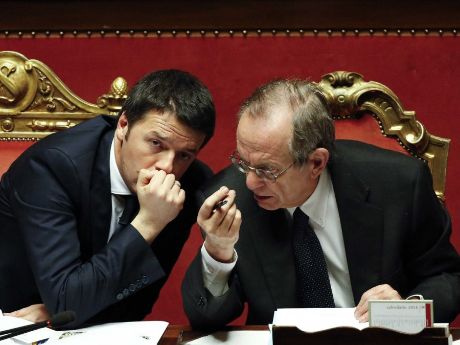 matteo renzi and pier carlo padoan
