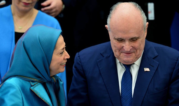 Free Iran rally Maryam Rajavi and Rudy Giuliani 1403757