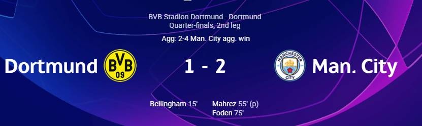 Ντόρτμουντ - Μάντσεστερ Σίτι 1-2