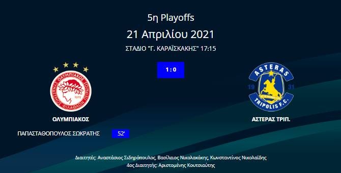 Ολυμπιακός - Αστέρας Τρίπολης 1-0