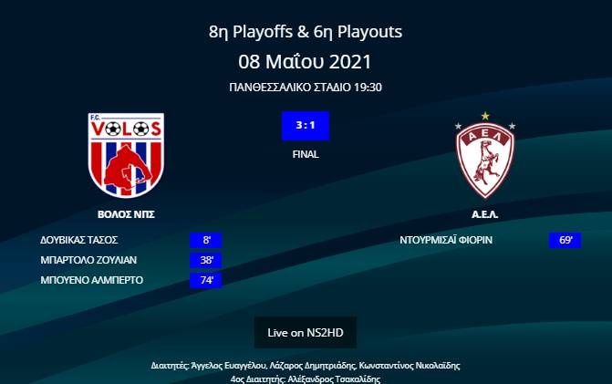 Βόλος - ΑΕΛ 3-1