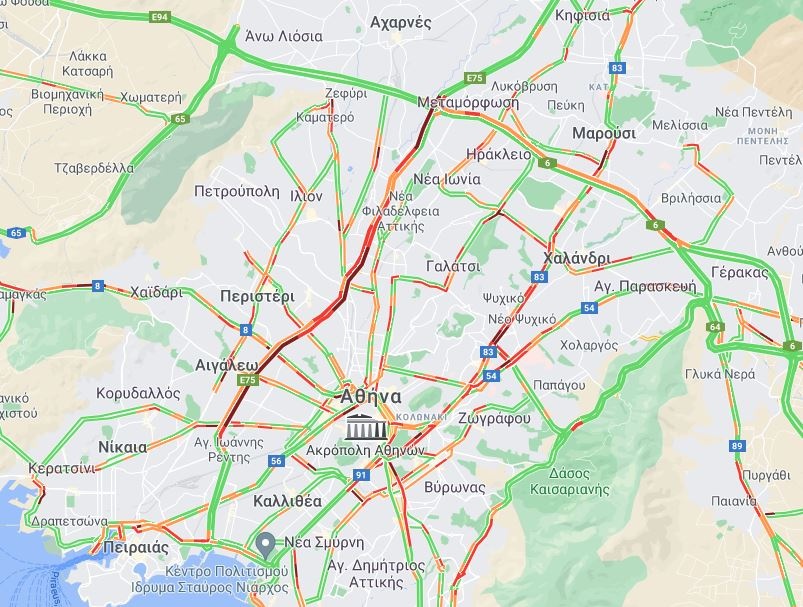 Χάρτης κίνηση Google