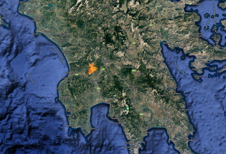 Ο χάρτης με το μέτωπο στη Μέλπεια Μεσσηνίας