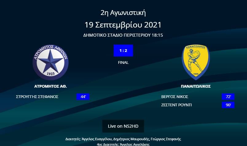 Ατρόμητος - Παναιτωλικός 1-2