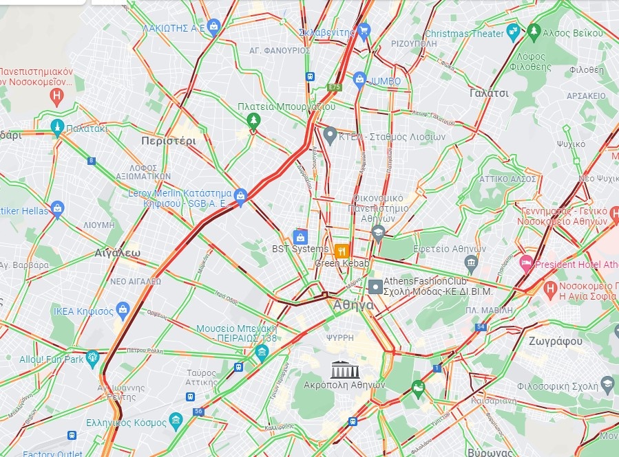 κίνηση δρόμοι 