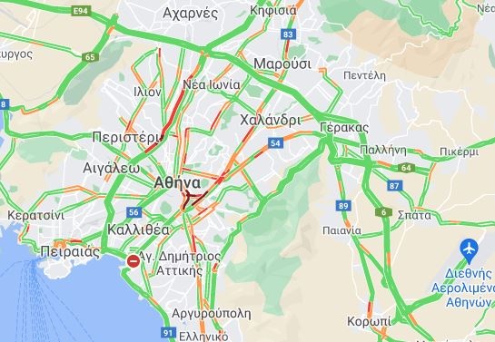 Η κίνηση το βράδυ της Πέμπτης στο Λεκανοπέδιο