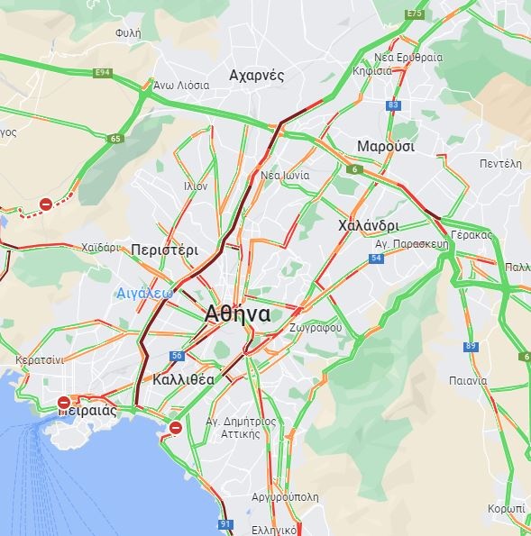 Η κίνηση στην Αττική το απόγευμα της Πέμπτης