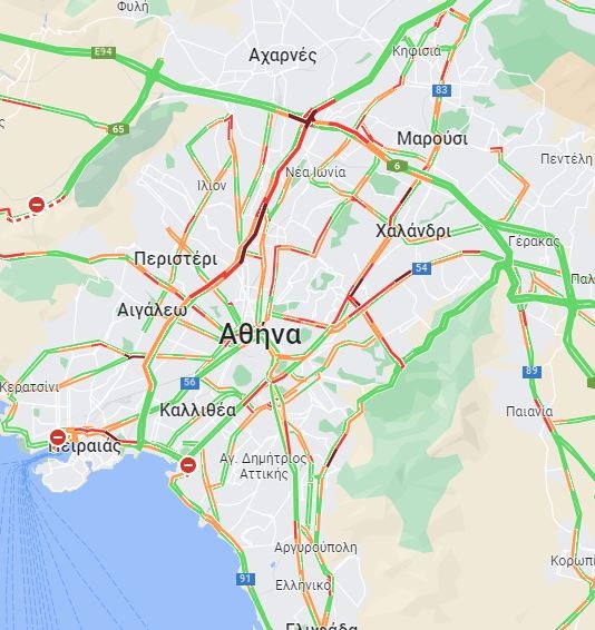 Η κίνηση το πρωί της Δευτέρας