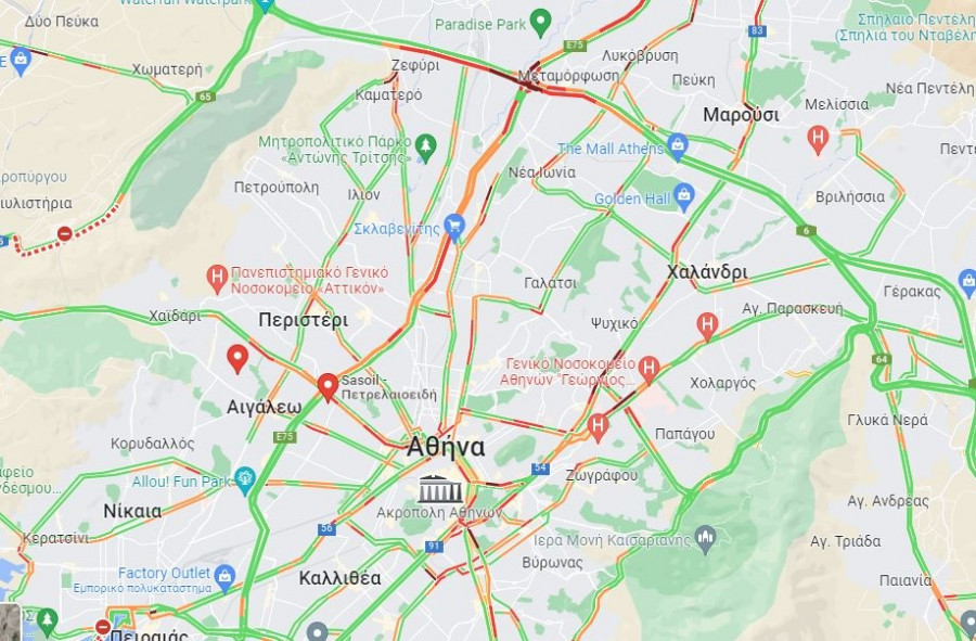 H κίνηση στην Αττική