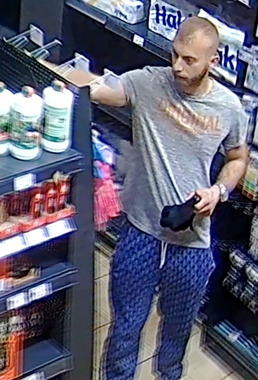 The prime suspect was caught on camera in a supermarket