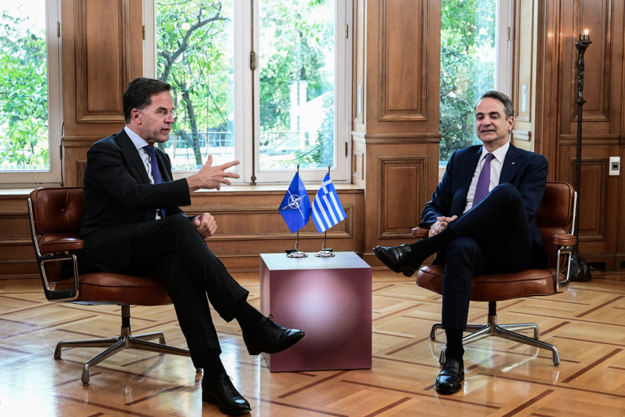 [373753] ΣΥΝΑΝΤΗΣΗ ΤΟΥ ΠΡΩΘΥΠΟΥΡΓΟΥ ΚΥΡΙΑΚΟΥ ΜΗΤΣΟΤΑΚΗ ΜΕ ΤΟΝ Γ.Γ. ΤΟΥ ΝΑΤΟ MARK RUTTE (ΤΑΤΙΑΝΑ ΜΠΟΛΑΡΗ/EUROKINISSI)